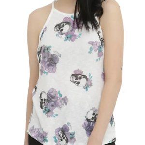 Purple and Teal Rose and Skull Tank